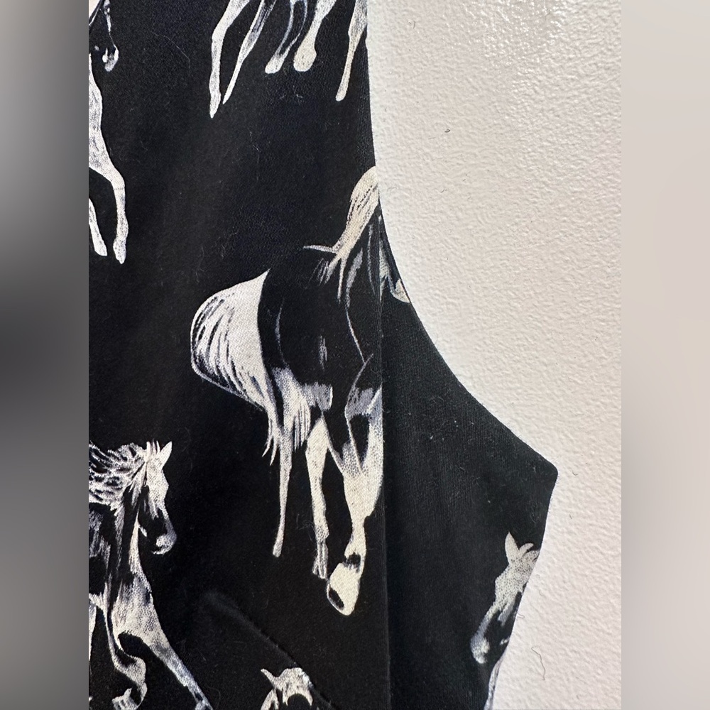 [RARE] Eva Rose Horse Print V-Neck Fit & Flare Dress - POCKETS! Small - Picture 10 of 10